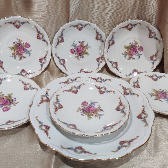 Vintage Dessert plates, MITTERTEICH Bavaria, Meissen floral, GERMANY. - Picture 1 of 5